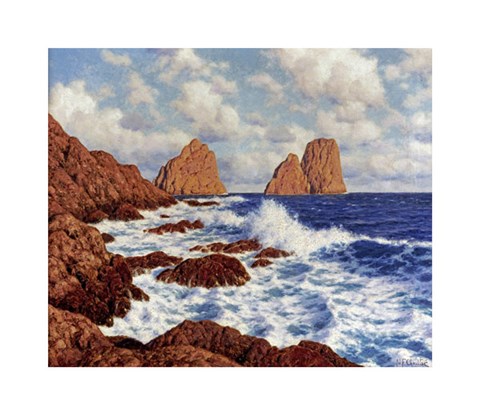 Framed Rocks at Capri Print