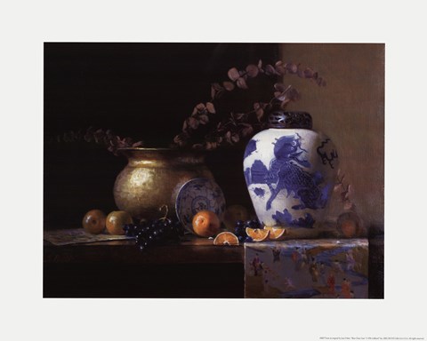 Framed Blue China Vase Print