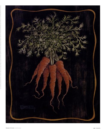 Framed Bouquet Of Carrots Print