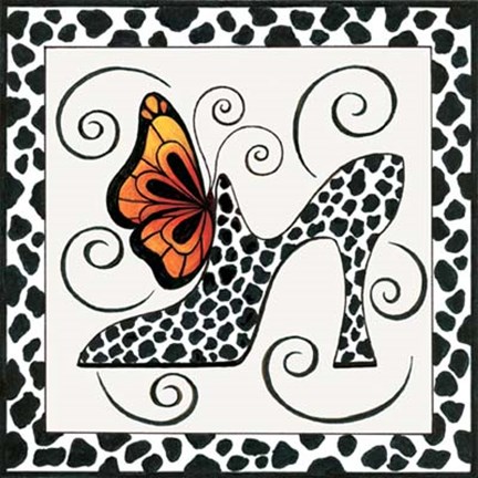 Framed Shoe Butterfly Print