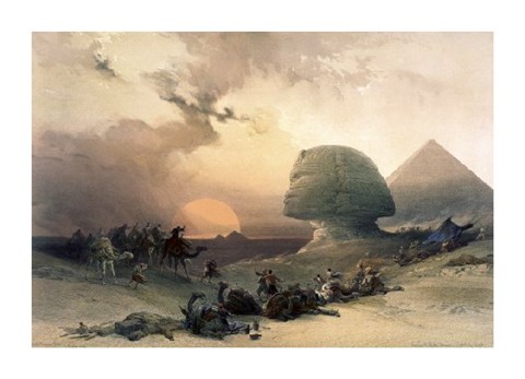 Framed Approach of the Simoom-Desert of Giza from Egypt and Nubia Print