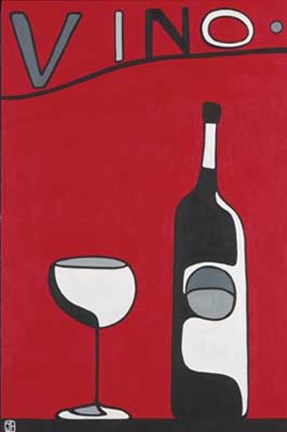 Framed Red Vino Print