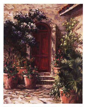 Framed Courtyard At Sovana Print