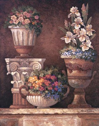 Framed Victorian Blossoms II Print