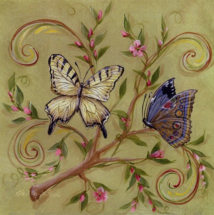 Framed Butterfly Green Print