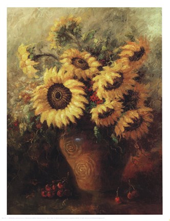 Framed Maria&#39;s Sunflowers Print