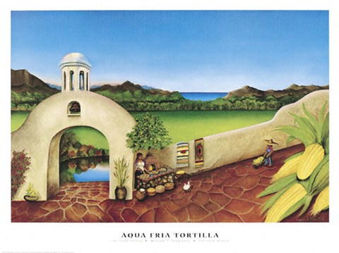 Framed Aqua Fria Tortilla Print