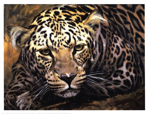 Framed Leopard At The Ready Print