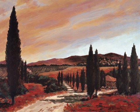 Framed Tuscan Sunset II Print