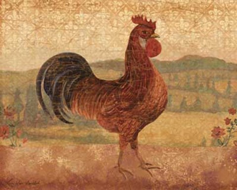 Framed Florentine Rooster II Print