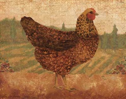 Framed Tuscan Hen I Print