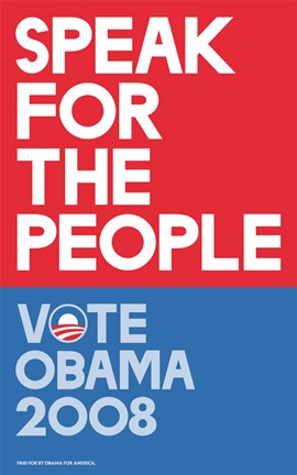 Framed Barack Obama - (Speak for People-red) Campaign Poster Print