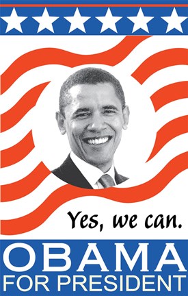 Framed Barack Obama - (Obama for President) Campaign Poster Print