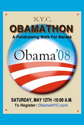 Framed Barack Obama - (Obamathon) Campaign Poster Print
