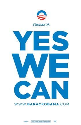 Framed Barack Obama - (Yes We Can) Campaign Poster Print