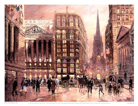 Framed Wall Street 1890 Print