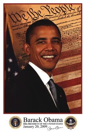 Framed Barack Obama - Inauguration 2009 With Presidential Seals Print