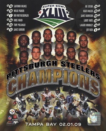 Framed Pittsburgh Steelers 2009 SuperBowl XLIII Champions Composite Print