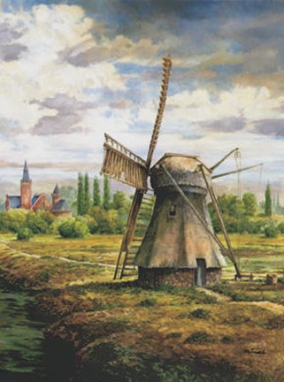 Framed Brouwers Windmill Print