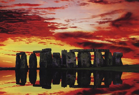 Framed Stone Henge Reflections Print