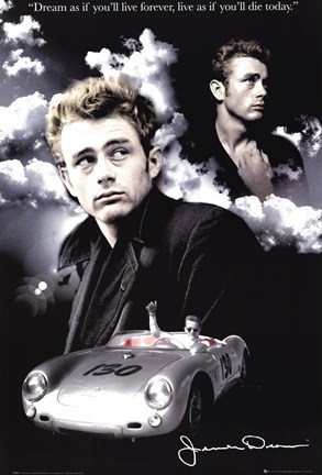 Framed James Dean - Clouds Print