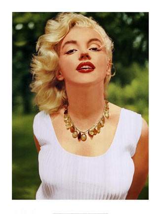 Framed Marilyn Monroe Amber Beads Print