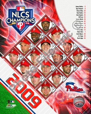 Framed 2009 Philadelphia Phillies National League Champions Team Composite Print