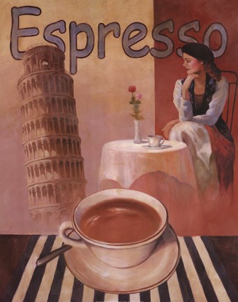 Framed Espresso - Pisa Print