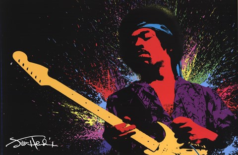 Framed Jimi Hendrix (Paint) Print