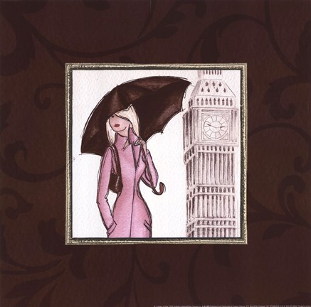 Framed London in Pink Print