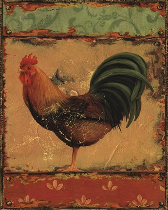 Framed Rooster Portraits II Print