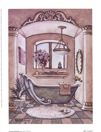 Framed Vintage Bathtub ll Print