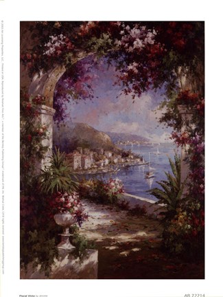 Framed Floral Vista Print