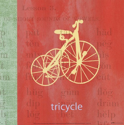 Framed Vintage Toys Tricycle Print
