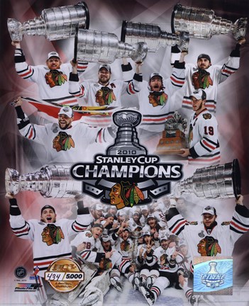 Framed Chicago Blackhawks Stanley Cup Champions PF GOLD Print