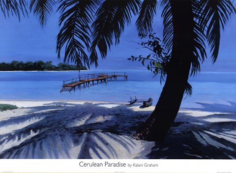 Framed Cerulean Paradise Print