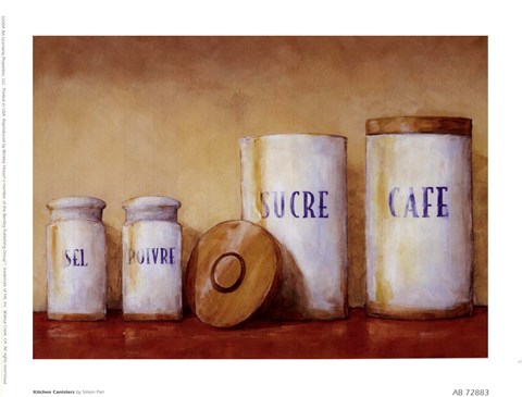 Framed Kitchen Canisters Print