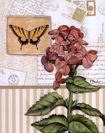 Framed Botanical Collage I - mini Print