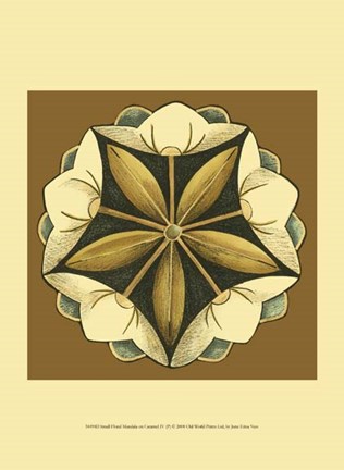 Framed Sm Floral Mandala on Caramel IV (P) Print