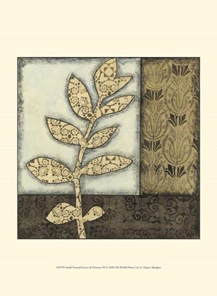 Framed Sm Neutral Leaves &amp;Patterns III (P) Print