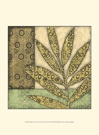 Framed Sm Green Leaves &amp; Patterns IV (P) Print