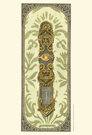 Framed Elegant Escutcheon I Print