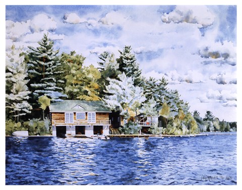 Framed House on the Lake Print