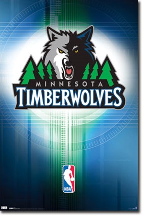 Framed Timberwolves - Logo 10 Print