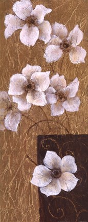 Framed Blossoms on Gold II Print