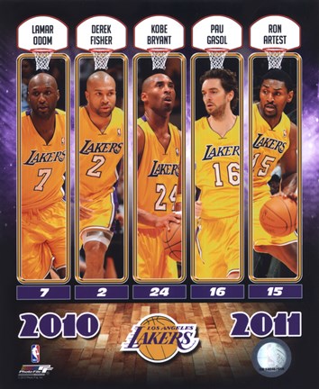 Framed 2010-11 Los Angeles Lakers Team Composite Print