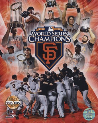 Framed San Francisco Giants 2010 World Series Champions PF Gold Print