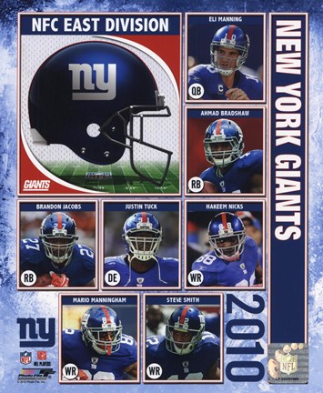 Framed 2010 New York Giants Team Composite Print