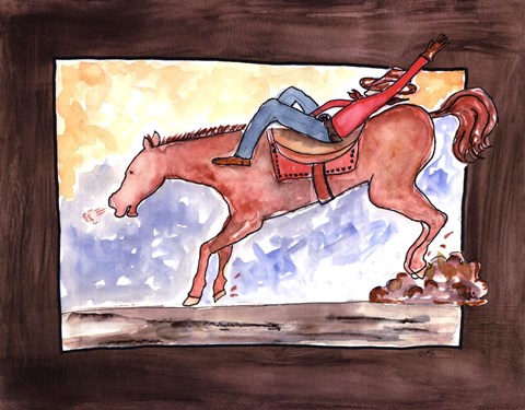 Framed Ride em Cowboy Print