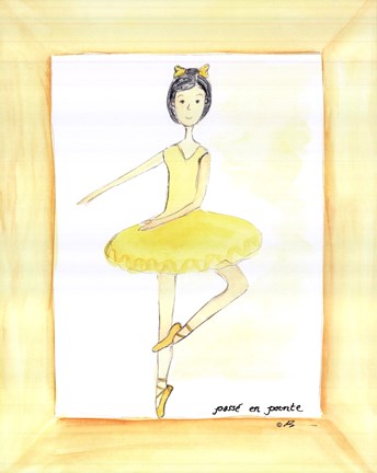 Framed Yellow Ballerina Print